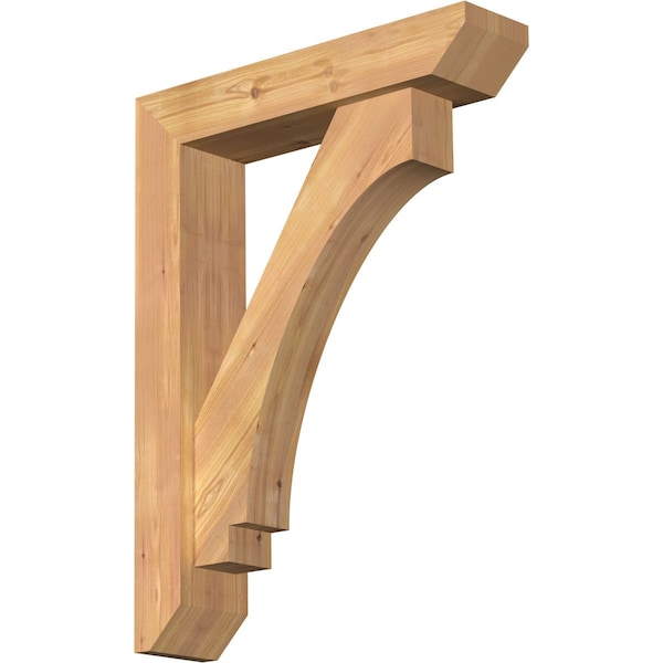 Ekena Millwork Imperial Slat Smooth Bracket w/ Offset Brace, Western Red Cedar, 5 1/2"W x 24"D x 32"H BKT0604X24X32IMP06SWR - main